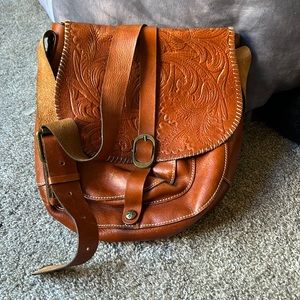 Tooled Leather Satchel Purse